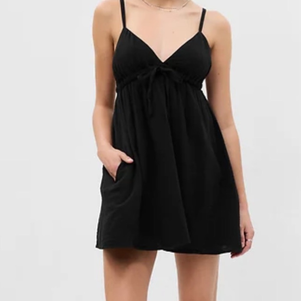 GAP Black Tie Front Mini Dress